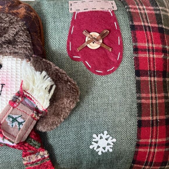 Let it Snow Holidays Christmas 19" x11" White Blue Red Tapestry Throw Pillow - Picture 4 of 5